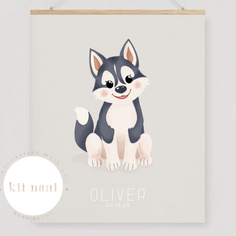 Siberische Husky - Kinderkamer Poster - Digitale Download